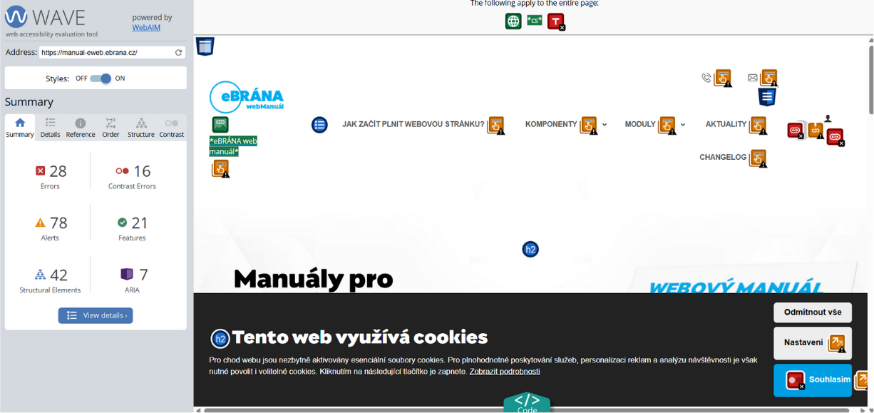 Nástroj WAVE na kontrolu přístupnosti Nástroj WAVE na kontrolu přístupnosti